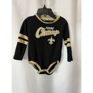 New Orleans Saints Infant One Piece Bodysuit Long Sleeve - Black 12 Months.  K7